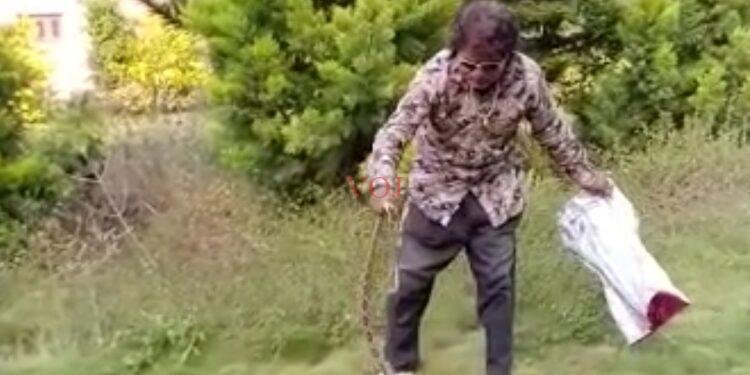 ಬರಗೈಯಿಂದ ಹಾವು ರಕ್ಷಣೆ.