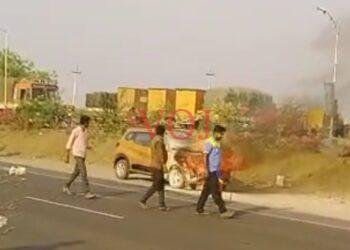 ಆಕಸ್ಮಿಕವಾಗಿ ಟಾಟಾ ಟಿಯಾಗೋ ಕಂಪನಿಯ‌ ಕಾರು ಸುಟ್ಟು ಕರಕಲು !