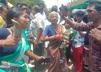 ಕುಡಿದ ನಶೆಯಲ್ಲಿ ಪಂಪ್ ಕದಿಯಲು ಹೋಗಿ ಸರ್ಕಾರಿ ನೌಕರನಿಗೆ ಮಹಿಳೆಯಿಂದ ಚಪ್ಪಲಿ ಸೇವೆ:
