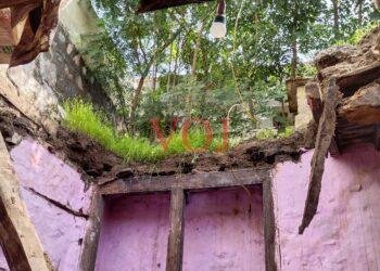 ಮನೆಯ ಮಲ್ಚಾವಣೆ ಕುಸಿತ; ಕ್ಷಣಾರ್ಧದಲ್ಲೇ ತಪ್ಪಿದ ಭಾರಿ ಅನಾಹುತ: