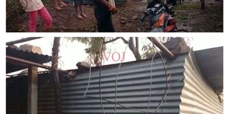 ಸಿಡಿಲಿ ಬಡಿದು ಮನೆಯಲ್ಲಿದ್ದ ವಸ್ತುಗಳು ಹಾನಿ..!