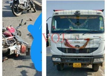 ಟಿಪ್ಪರ್ ಹಾಗೂ ಬೈಕ್ ನಡುವೆ ಮುಖಾಮುಖಿ ಡಿಕ್ಕಿ..!