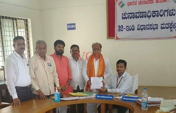 ಇಂಡಿಯಲ್ಲಿ ಬಿಜೆಪಿ ಅಭ್ಯರ್ಥಿ ನಾಮಪತ್ರ ಸಲ್ಲಿಕೆ.