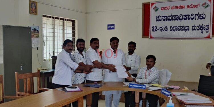 ಇಂಡಿಯಲ್ಲಿ ಜೈ ಮಹಾಭಾರತ ಪಕ್ಷದ ಪ್ರಭಲ ಅಭ್ಯರ್ಥಿಯಾಗಿ ಹಿರಿಯ ನ್ಯಾಯವಾದಿ ನಾಮಪತ್ರ ಸಲ್ಲಿಕೆ.