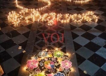 ಶಿಕ್ಷಣ ಕಾಶಿ ಲಚ್ಯಾಣದಲ್ಲಿ “ಓಂ” ಎಂಬ ಅಕ್ಷರ ಬೆಳಕಿನ ಚಿತ್ತಾರ