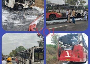 ವಿಜಯಪುರ ಬ್ರೇಕಿಂಗ್: ಬಸ್ – ಬೈಕ್ ಡಿಕ್ಕಿ, ಸವಾರ ಸ್ಥಳದಲ್ಲೇ ಸಾವು.. ಬಸ್ ಸುಟ್ಟು ಕರಕಲು..! ಹೇಗೆ..?