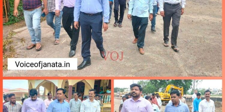 ರಸ್ತೆ ಕಾಮಗಾರಿ-ವಿವಿಧ ಕಚೇರಿಗಳಿಗೆ ಜಿಲ್ಲಾಧಿಕಾರಿ ಭೇಟಿ : ಪರಿಶೀಲನೆ