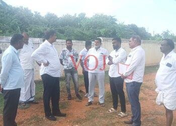 ಅಂಬೇಡ್ಕರ್ ಸಮುದಾಯ ಭವನ ಕಾಮಗಾರಿ ಪರಿಶೀಲಿಸಿದ ಶಾಸಕ ಎಂ ಆರ್ ಮಂಜುನಾಥ್