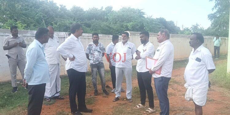 ಅಂಬೇಡ್ಕರ್ ಸಮುದಾಯ ಭವನ ಕಾಮಗಾರಿ ಪರಿಶೀಲಿಸಿದ ಶಾಸಕ ಎಂ ಆರ್ ಮಂಜುನಾಥ್