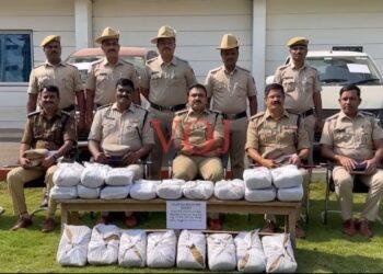 ಕಾರಿನಲ್ಲಿ ಅಕ್ರಮವಾಗಿ ಗಾಂಜಾ ಸಾಗಾಟ, ಲಕ್ಷಾಂತರ ಮೌಲ್ಯದ ಗಾಂಜಾ ಜಪ್ತಿ