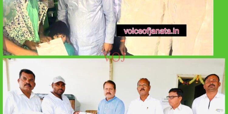 ಸಿಡಿಲು ಬಡಿದು ಮೃತಪಟ್ಟ ಮಲ್ಲಪ್ಪ ಕುಟುಂಬಕ್ಕೆ 5 ಲಕ್ಷ ರೂ ಚೆಕ್ ಶಾಸಕ ನಾಡಗೌಡ ವಿತರಣೆ