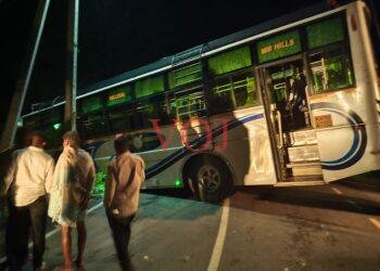 ಚಾಲಕನ ನಿಯಂತ್ರಣ ತಪ್ಪಿ ಬಸ್ ಅಪಘಾತ..!