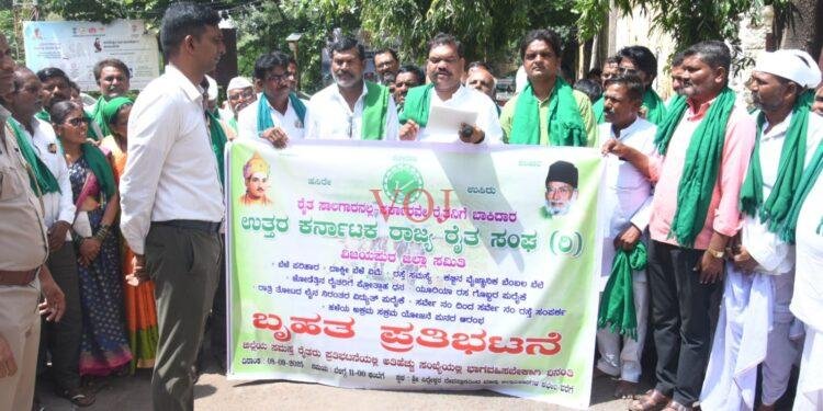 ರೈತರ ವಿವಿಧ ಬೇಡಿಕೆ ಈಡೇರಿಸಬೇಕೆಂದು ರೈತ ಸಂಘದಿoದ ಒತ್ತಾಯ