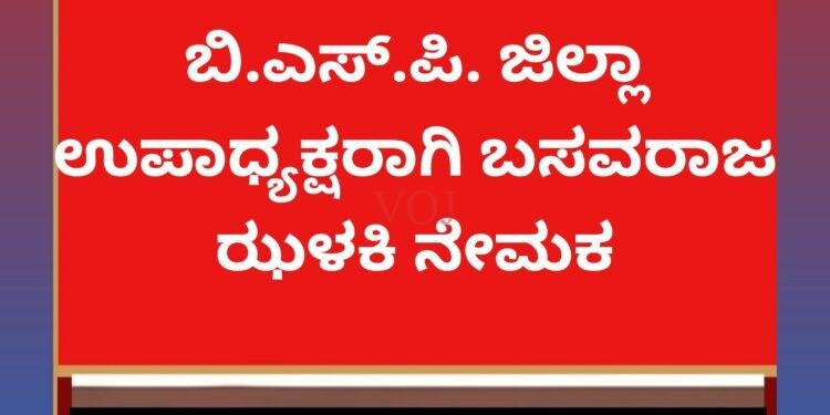 ಬಿ.ಎಸ್.ಪಿ. ಜಿಲ್ಲಾ ಉಪಾಧ್ಯಕ್ಷರಾಗಿ ಬಸವರಾಜ ಝಳಕಿ ನೇಮಕ
