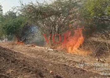 ಇಂಡಿ | ಆಕಸ್ಮಿಕವಾಗಿ ಜಮೀನಿನಲ್ಲಿ ಶಾರ್ಟ್ ಸರ್ಕ್ಯೂಟ್‌ನಿಂದ ಬೆಂಕಿ ಅವಘಡ